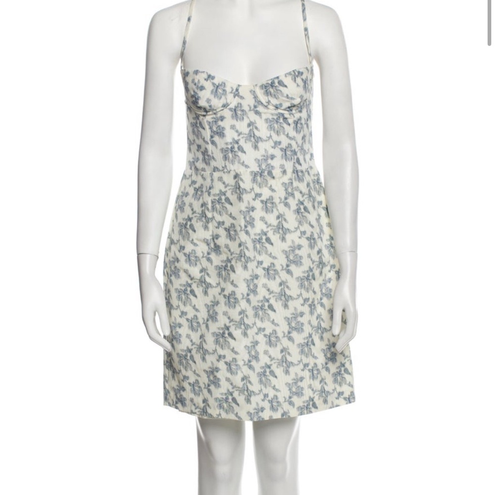 Chic Blue Floral Midi Dress